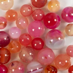 Agat Perler - Beige Og Rosa - Hulstr. 0,6 MM - 28 Stk