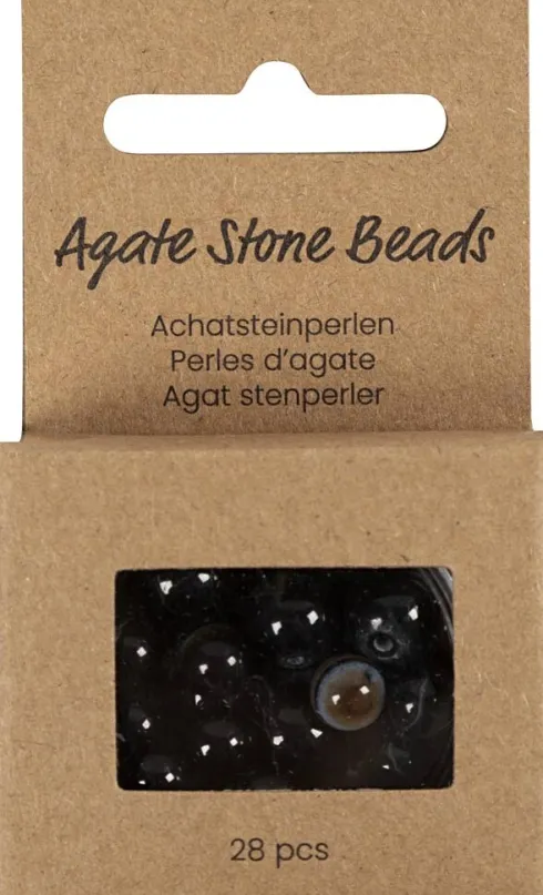 Agat Perler - Sort - Hulstr. 0,9-1 MM - 28 Stk