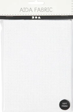 Aidastof - Str. 50X50 CM - 35 Tern Pr. 10 CM - Hvid - 1 Stk