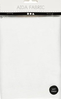 Aidastof - Str. 50X50 CM - 70 Tern Pr. 10 CM - Hvid - 1 Stk