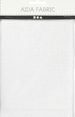 Aidastof - Str. 50X50 CM - 43 Tern Pr. 10 CM - Hvid - 1 Stk