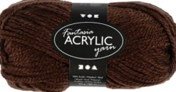 Akrylgarn - L 80 M - Brun - 50 G
