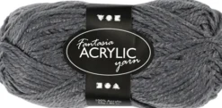 Akrylgarn - L 80 M - Grå - 50 G