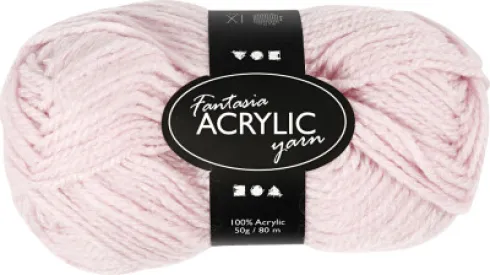 Akrylgarn - L 80 M - Lyserød - 50 G
