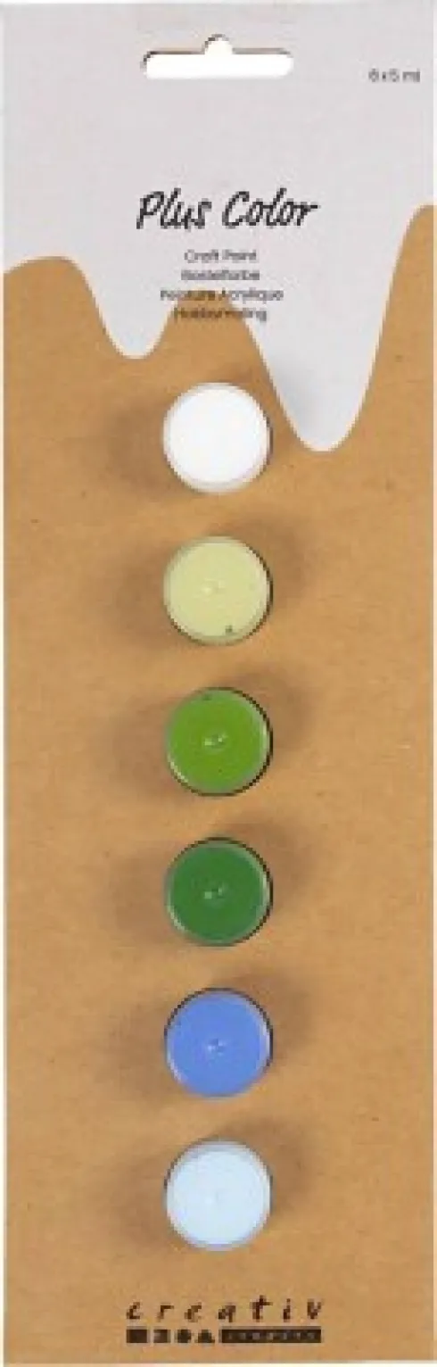 Akrylmaling Sæt - 6X5 ML - Blå/Grøn