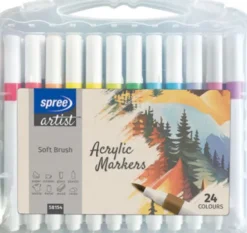 Akryl Tusser - Penseltusser - 24 Farver
