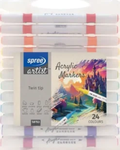 Akryl Twin Markers Tusser - 24 Stk. - Spree