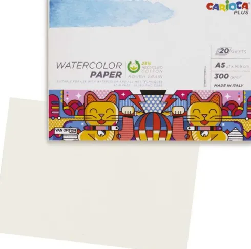Akvarelblok - A5 - Watercolor Paper - 20 Sider - Carioca Plus