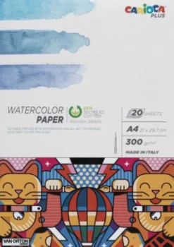 Akvarelblok - A4 - Watercolor Paper - 20 Sider - Carioca Plus