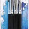 Akvarelpensler - Nr. 1-7-10 - L 17,5-20,5 CM - B 3-13 MM - Korte Skafter - 4 Stk