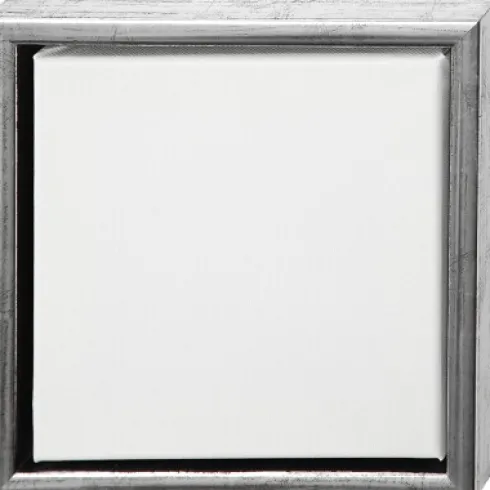 Artistline Canvas - Lærred Med Ramme - 3X24X24 CM - 360 G - Antik Sølv - Hvid