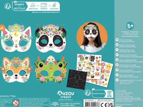 Auzou - Aktivitetssæt - Dekorer Masker - Kawaii