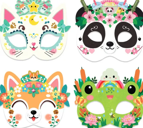 Auzou - Aktivitetssæt - Dekorer Masker - Kawaii