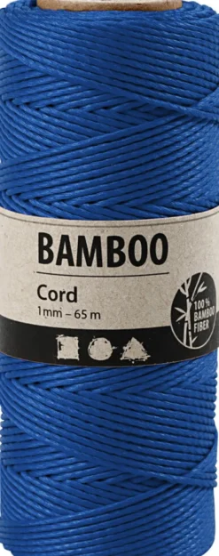 Bambus Snor - Tykkelse 1 MM - Blå - 65 M