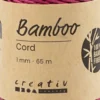 Bambus Snor - Tykkelse 1 MM - Mørk Pink - 65 M