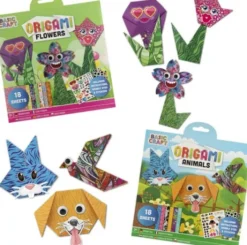 Basic Craft - Origami Flowers - Origami Papir - Assorteret - 18 Ark