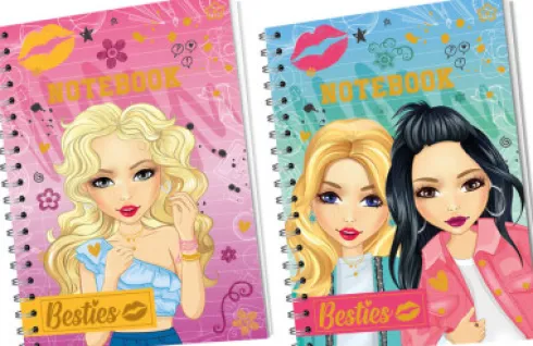 Besties Notesbog A5 120 Sider Linjeret - Assorteret