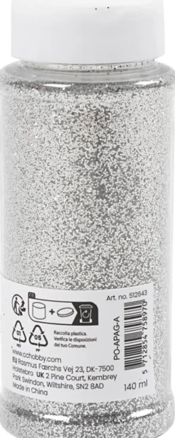 Bio-Glitter - Sølv - 140 ML