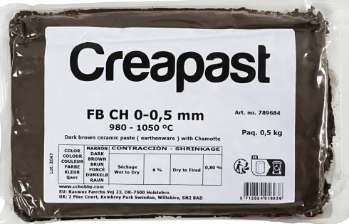 Bisbal Clays - Ler Med Chamotte - Mørk Brun - 500 G - Creapast