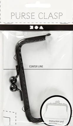 Bøjle Til Pung - Str. 10 CM - Mørk Grå Metallic - 1 Stk