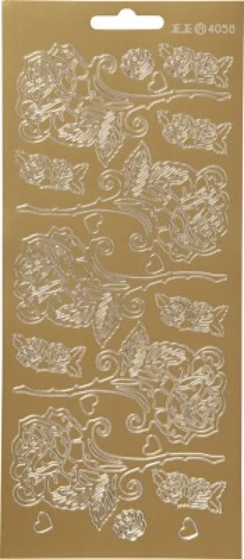 Blomster Klistermærker - Roser - Guld