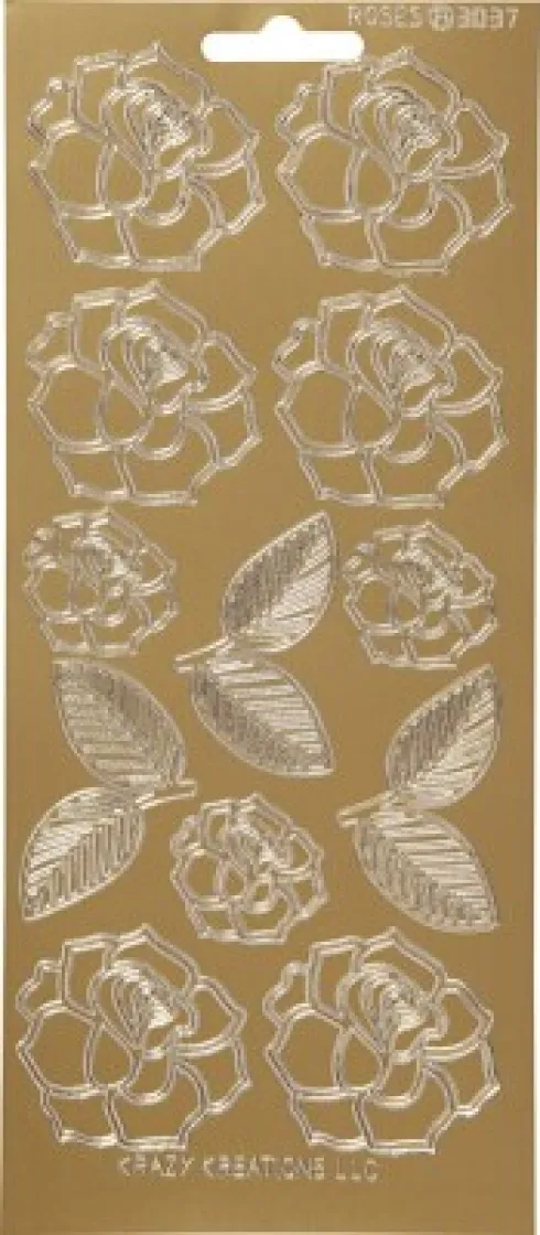 Blomster Klistermærker - Roser - Guld