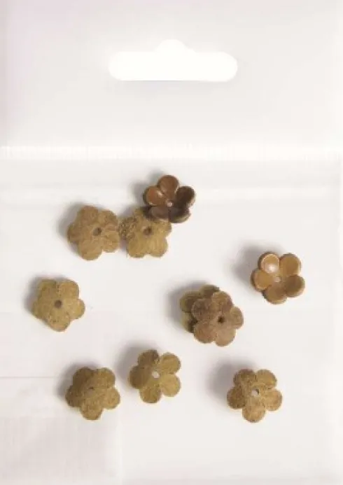 Blomst Læder Ø 10Mm 10 Stk I Pose Lysebrun - 12286-8684