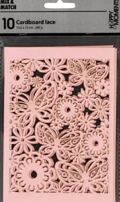 Blondekarton - 10,5X15 CM - 200 G - Lyserød - 10 Stk