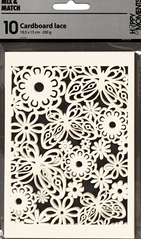 Blondekarton - 10,5X15 CM - 200 G - Råhvid - 10 Stk
