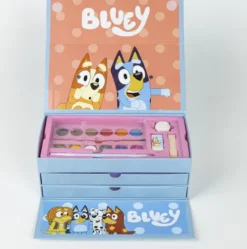 Bluey - Malekuffert Med Indhold Til Børn - Lyseblå - Cerda