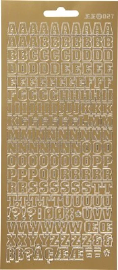 Bogstav Klistermærker - Guld