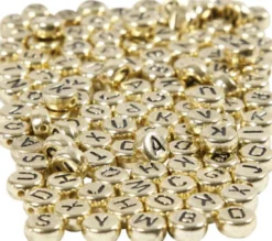 Bogstav Perler - Ø 7 MM - Hulstr. 1,2 MM - Guld - 165 G