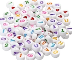 Bogstav Perler - Str. 7 MM - Hulstr. 1,2 MM - Hvid - 25 G