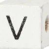 Bogstav Perler - Træ - V - 8X8 MM - Hulstr. 3 MM - Hvid - 25 Stk