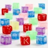 Bogstav Perler - 7X7X7 MM - Hulstr. 3 MM - Flere Farver - 450 G