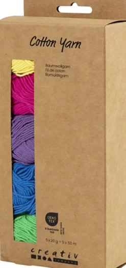 Bomuldsgarn - Nr. 8/4 - L 5X50 M - Colorful - 5X20 G