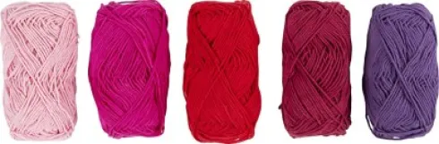 Bomuldsgarn - Nr. 8/4 - L 5X50 M - Lilla/Pink Harmoni - 5X20 G