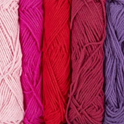Bomuldsgarn - Nr. 8/4 - L 5X50 M - Lilla/Pink Harmoni - 5X20 G