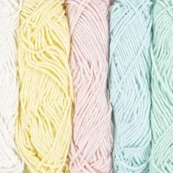 Bomuldsgarn - Nr. 8/4 - L 5X50 M - Pastelfarver - 5X20 G