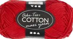 Bomuldsgarn - Nr. 8/8 - Mørk Rød - L 80-85 M - 50 G