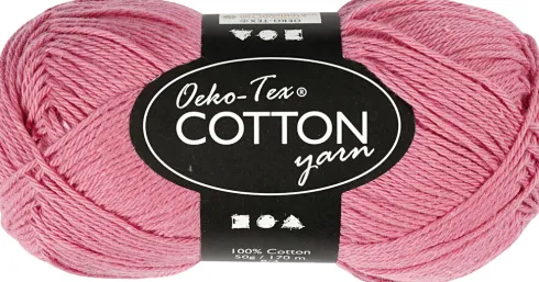 Bomuldsgarn - Nr. 8/4 - Mørk Rosa - L 170 M - 50 G