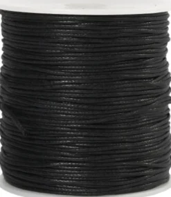 Bomuldssnor - Tykkelse 1 MM - Sort - 100 M