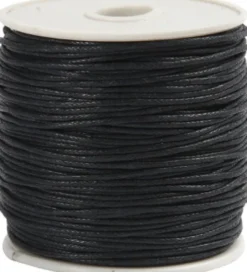 Bomuldssnor - Tykkelse 1 MM - Sort - 40 M