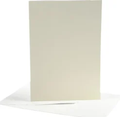 Brevkort - Kort Str. 10,5X15 CM - Kuvert Str. 11,5X16,5 CM - Råhvid - 10 Sæt