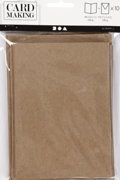 Brevkort Med Kuvert - Kort Str. 10,5X15 CM - Kuvert Str. 11,5X16,5 CM - Natur - 10 Sæt