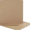 Brevkort Med Kuvert - Kort Str. 12,5X12,5 CM - Kuvert Str. 13,5X13,5 CM - Natur - 10 Sæt