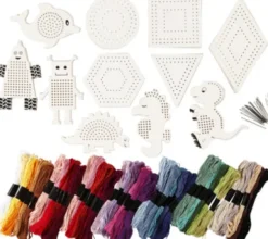 Broderifigurer Med Broderigarn - Str. 8-17 CM - Assorterede Farver