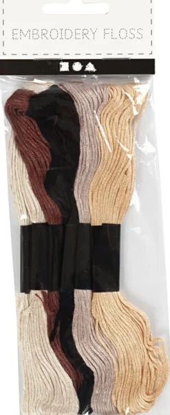 Broderigarn - 6 Farver - Natur - 6-Trådet - Bomuld - Harmoni Broderigarn