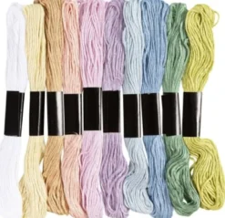 Broderigarn - Tykkelse 1 MM - Pastelfarver - 10X8 M