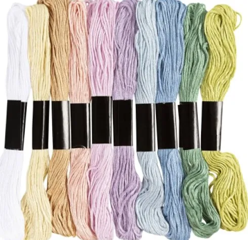 Broderigarn - Tykkelse 1 MM - Pastelfarver - 10X8 M